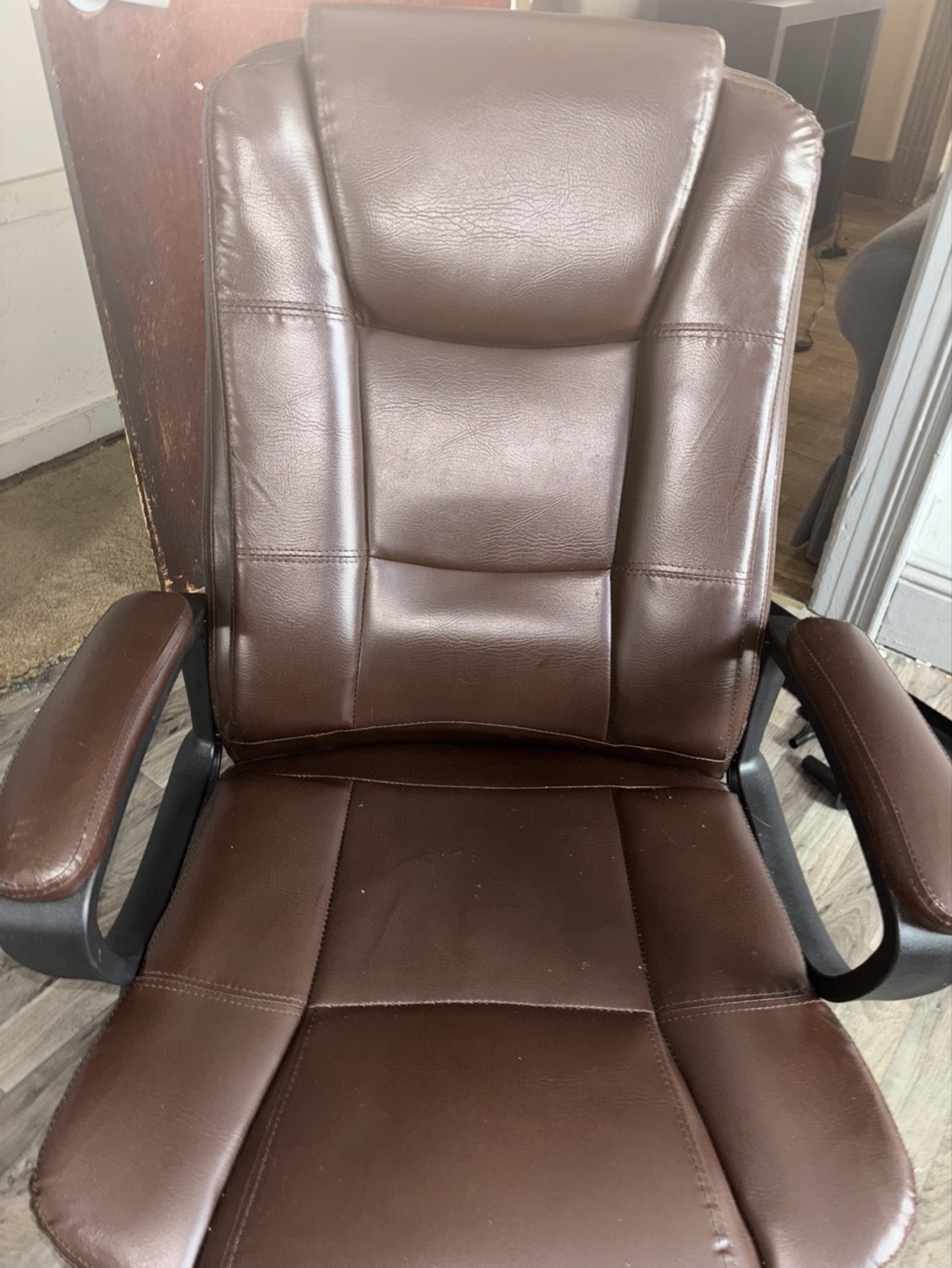 Brown Leather Office Chair - photo 4