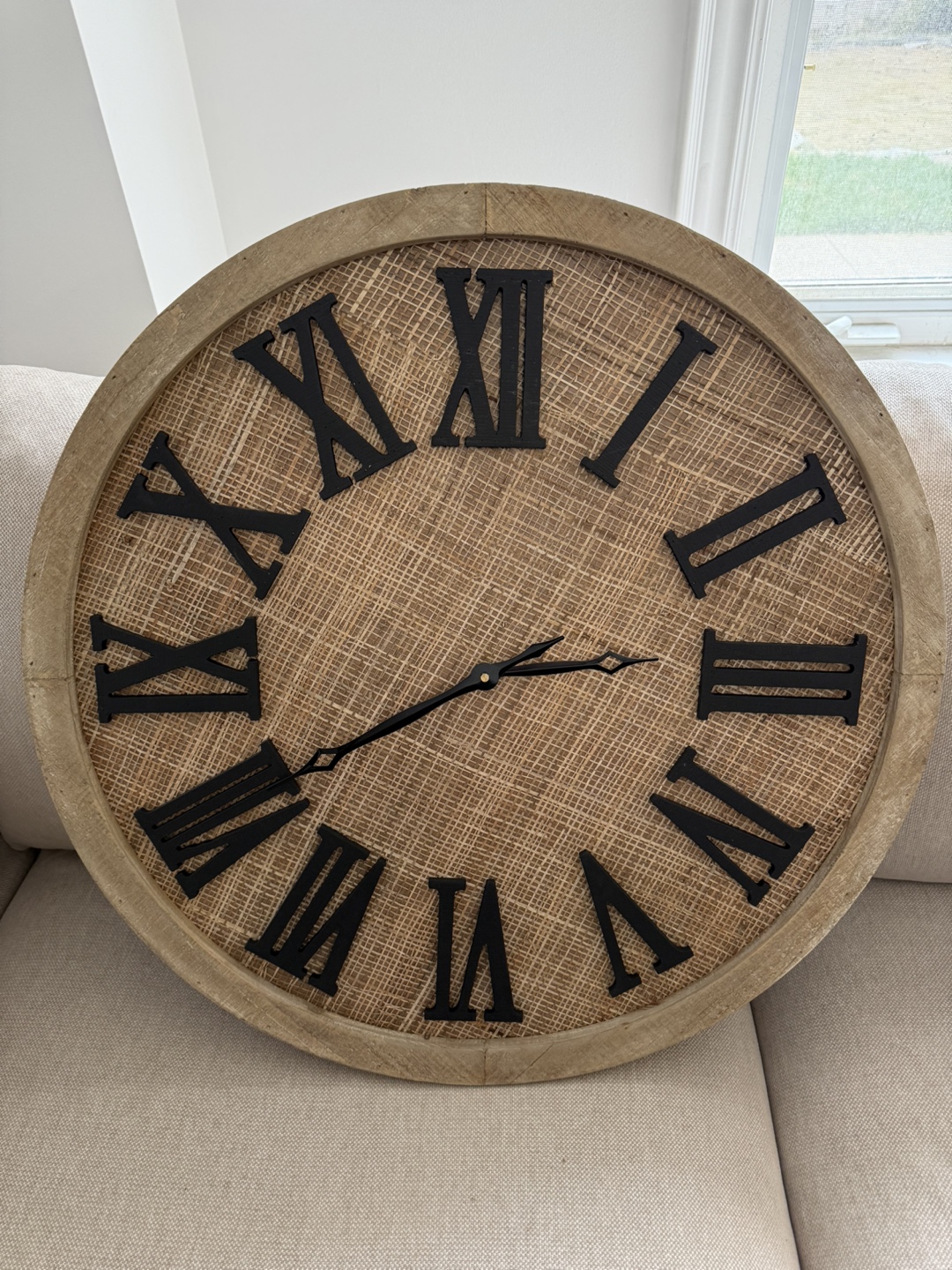 Large Farmhouse Wall Clock with Roman Numerals