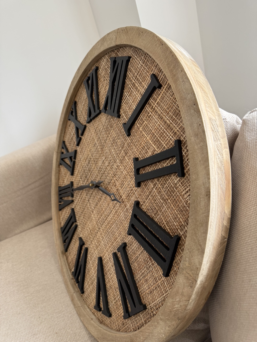 Large Farmhouse Wall Clock with Roman Numerals - photo 2