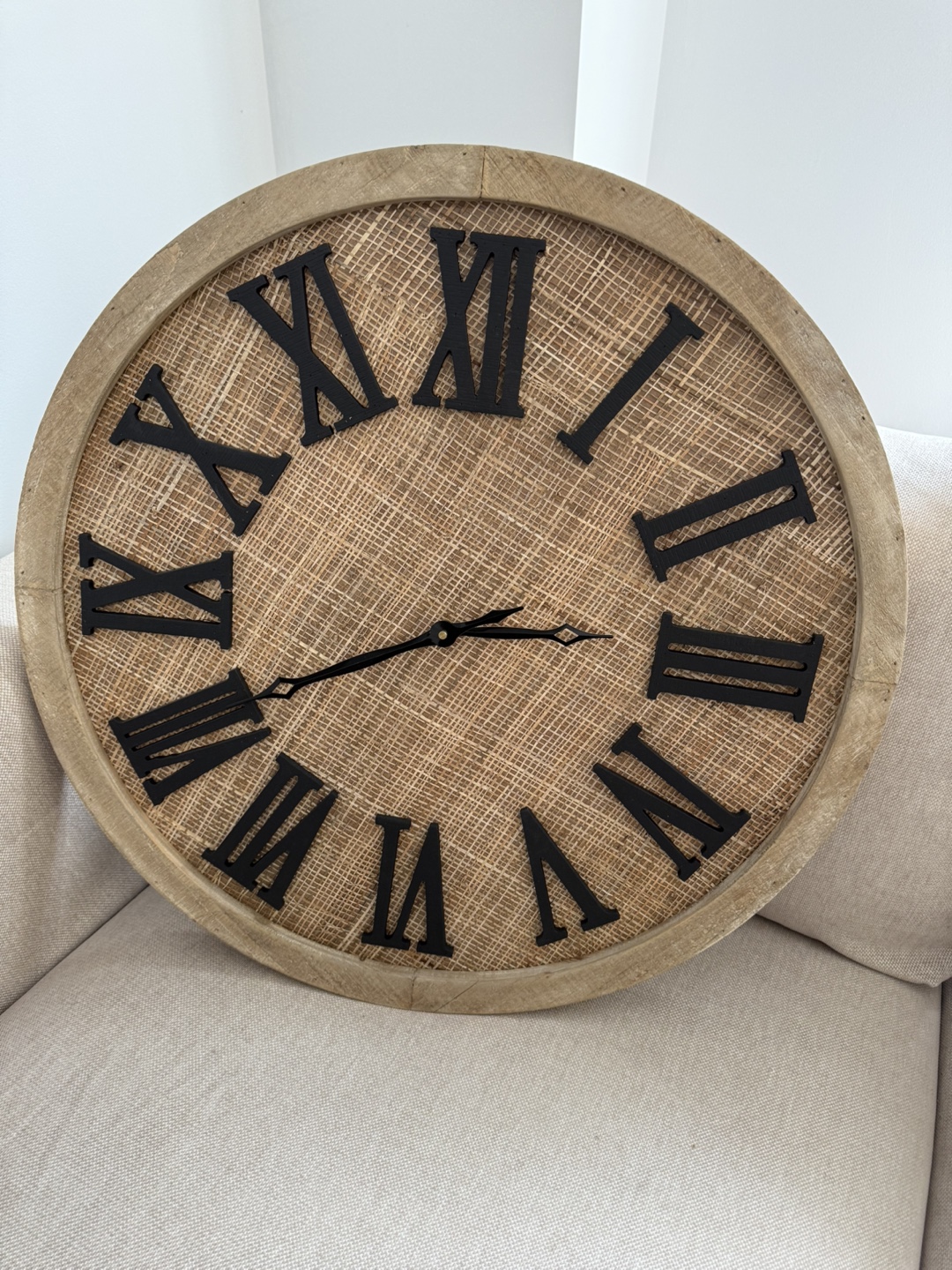 Large Farmhouse Wall Clock with Roman Numerals - photo 4