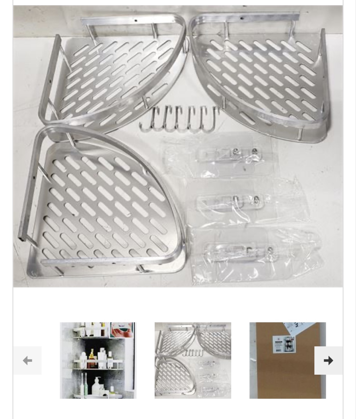 Thunderbay-GBSE Metal Stainless Steel 3 Shelf Shower Caddy - photo 2