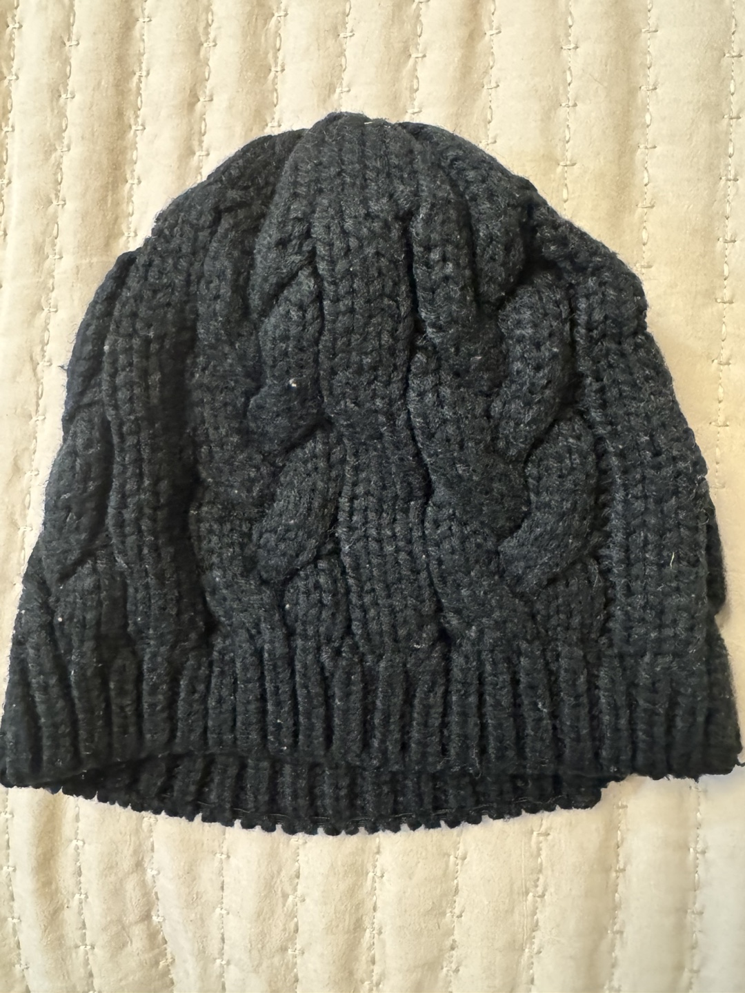 Women's Black Cable Knit Beanie - photo 2