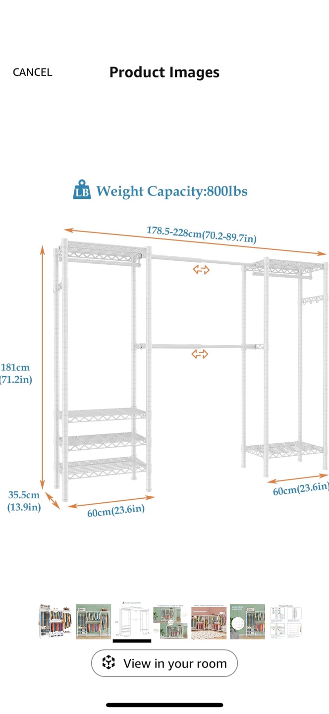White Metal Closet Organizer - photo 4