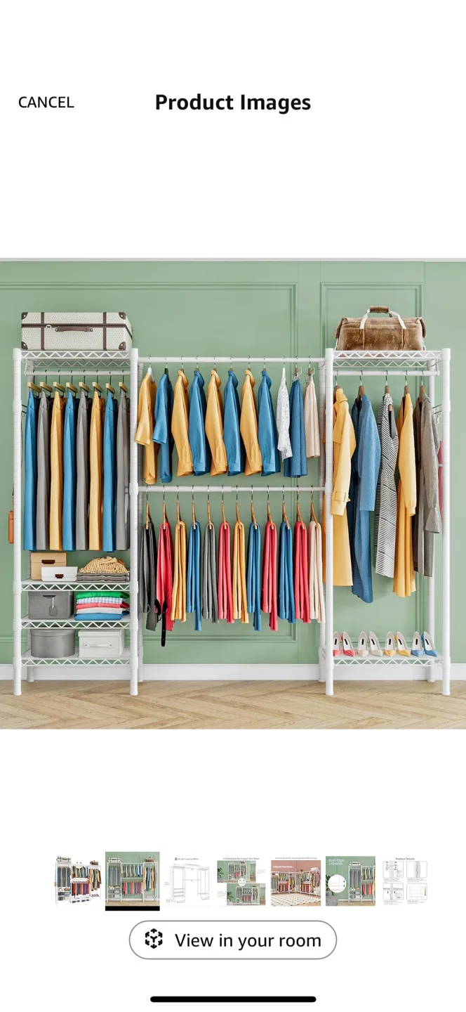 White Metal Closet Organizer thumbnail