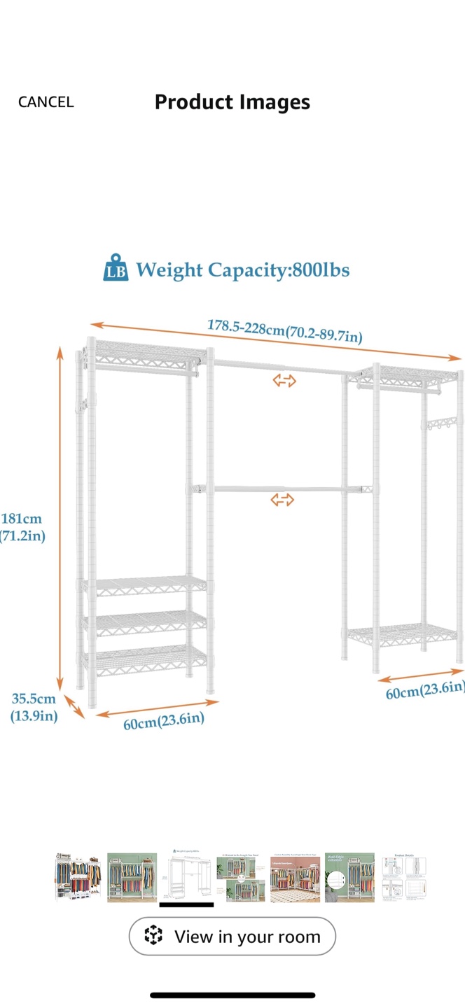 White Metal Closet Organizer - photo 3