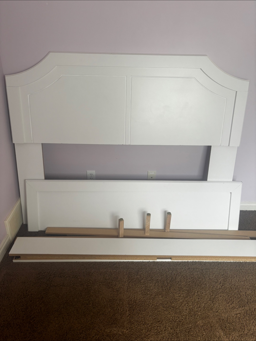 White Queen Size Headboard and Footboard