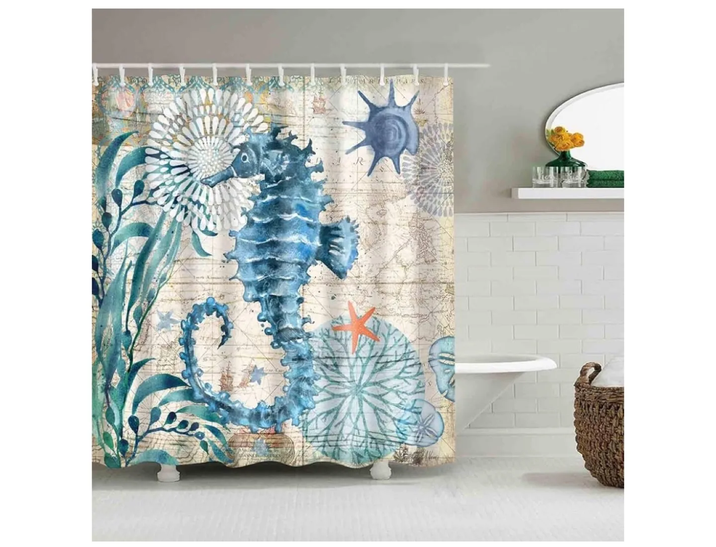 72" x 72" Sea Horse Shower Curtain thumbnail
