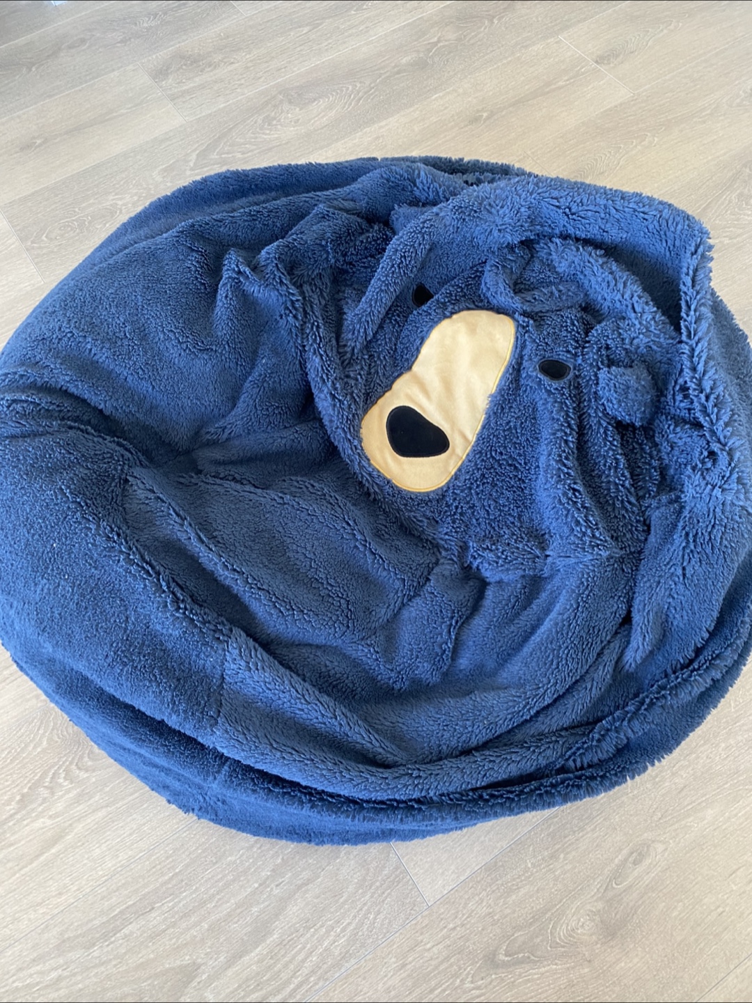 Cozy Blue Bear Beanbag Chair