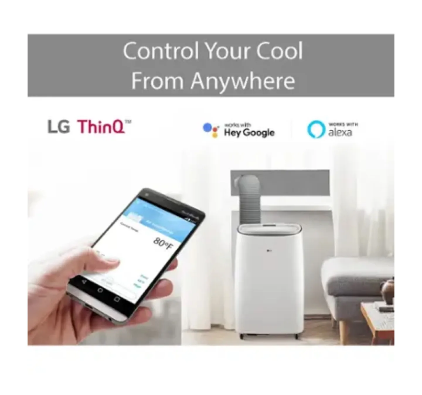 LG 14,000 BTU Smart Portable Air Conditioner - White image indicator(7)