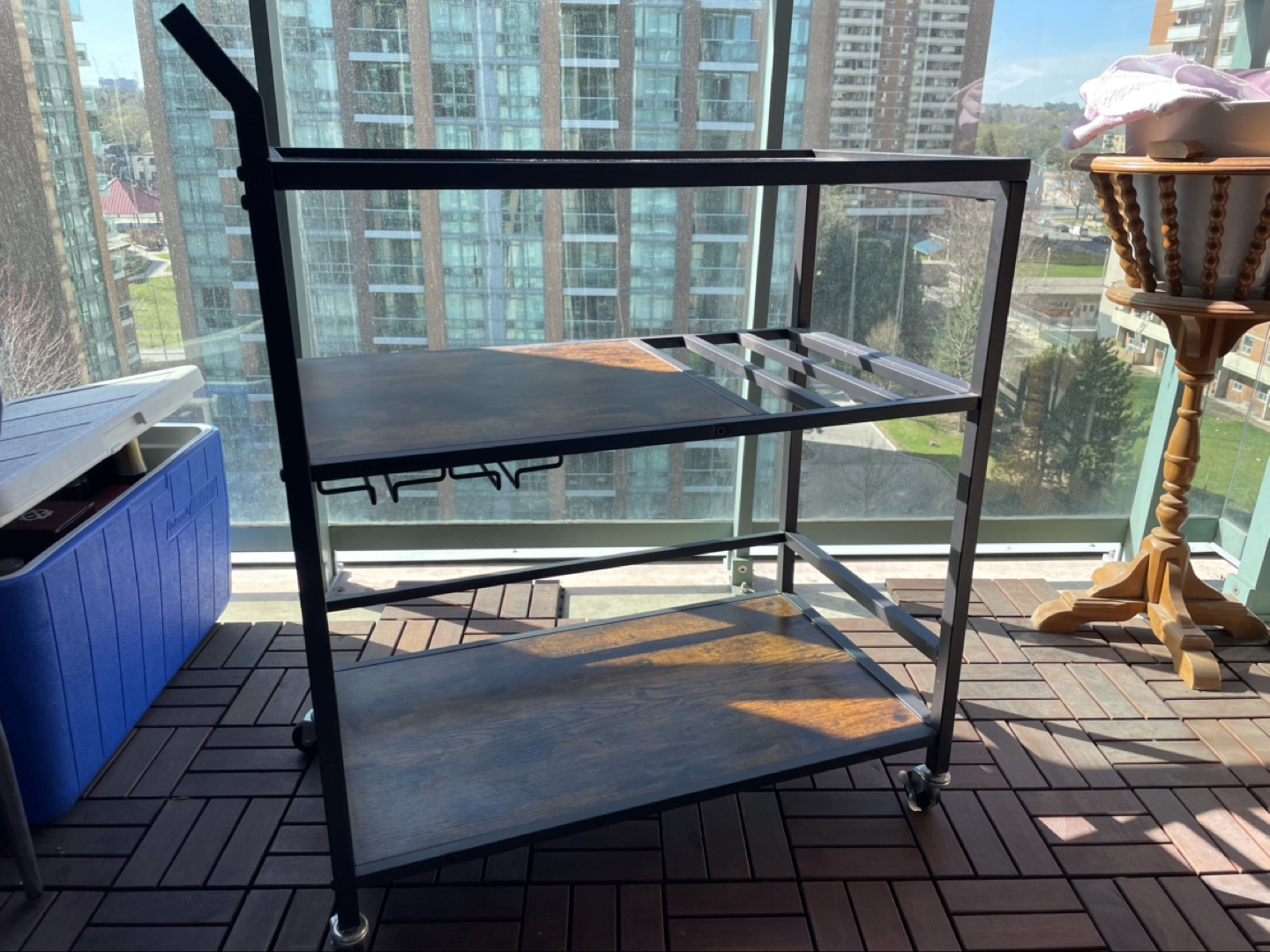 Bar Cart with glass top - photo 2