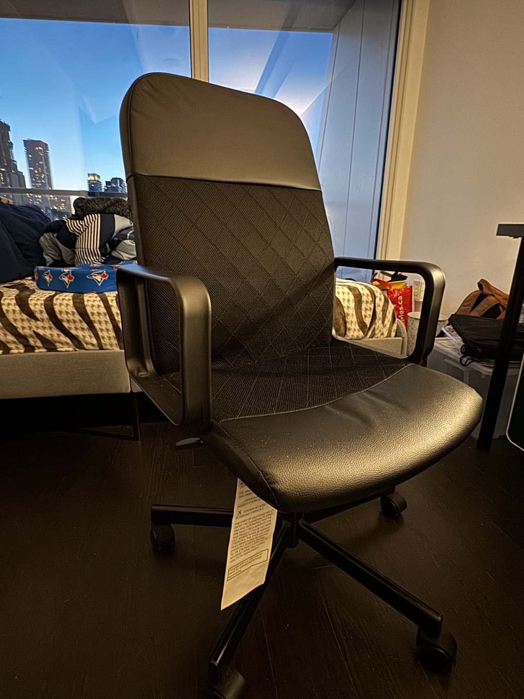 Black Office Chair with Armrests