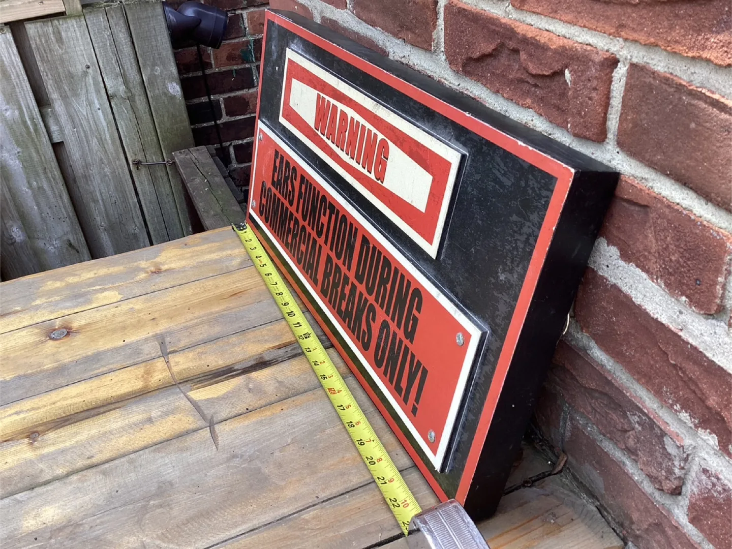 “WARNING EARS FUNCTION DURING COMMERCIAL BREAKS ONLY” Sign ! image indicator(2)