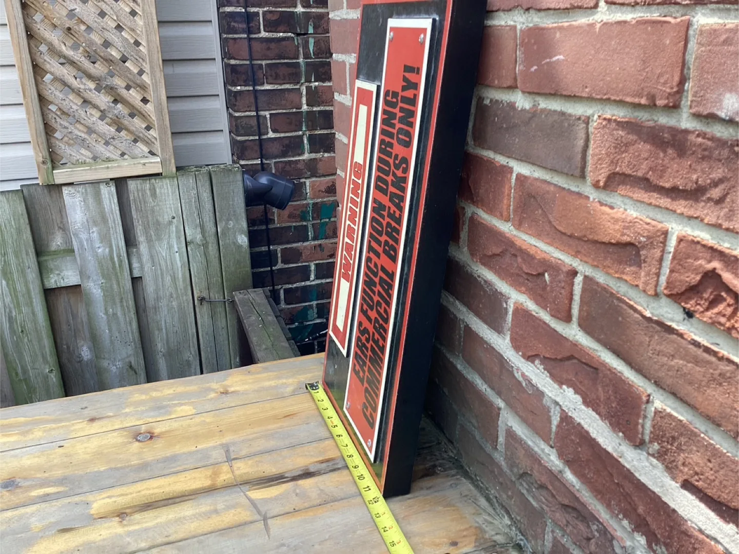 “WARNING EARS FUNCTION DURING COMMERCIAL BREAKS ONLY” Sign ! image indicator(4)