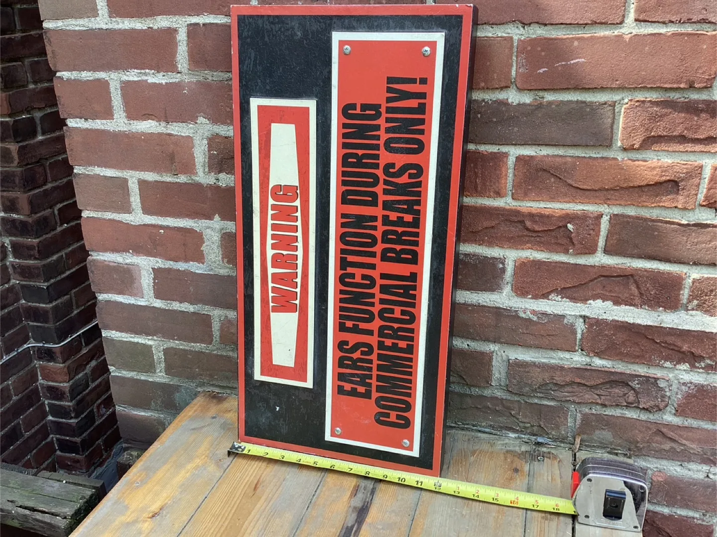 “WARNING EARS FUNCTION DURING COMMERCIAL BREAKS ONLY” Sign ! image indicator(3)