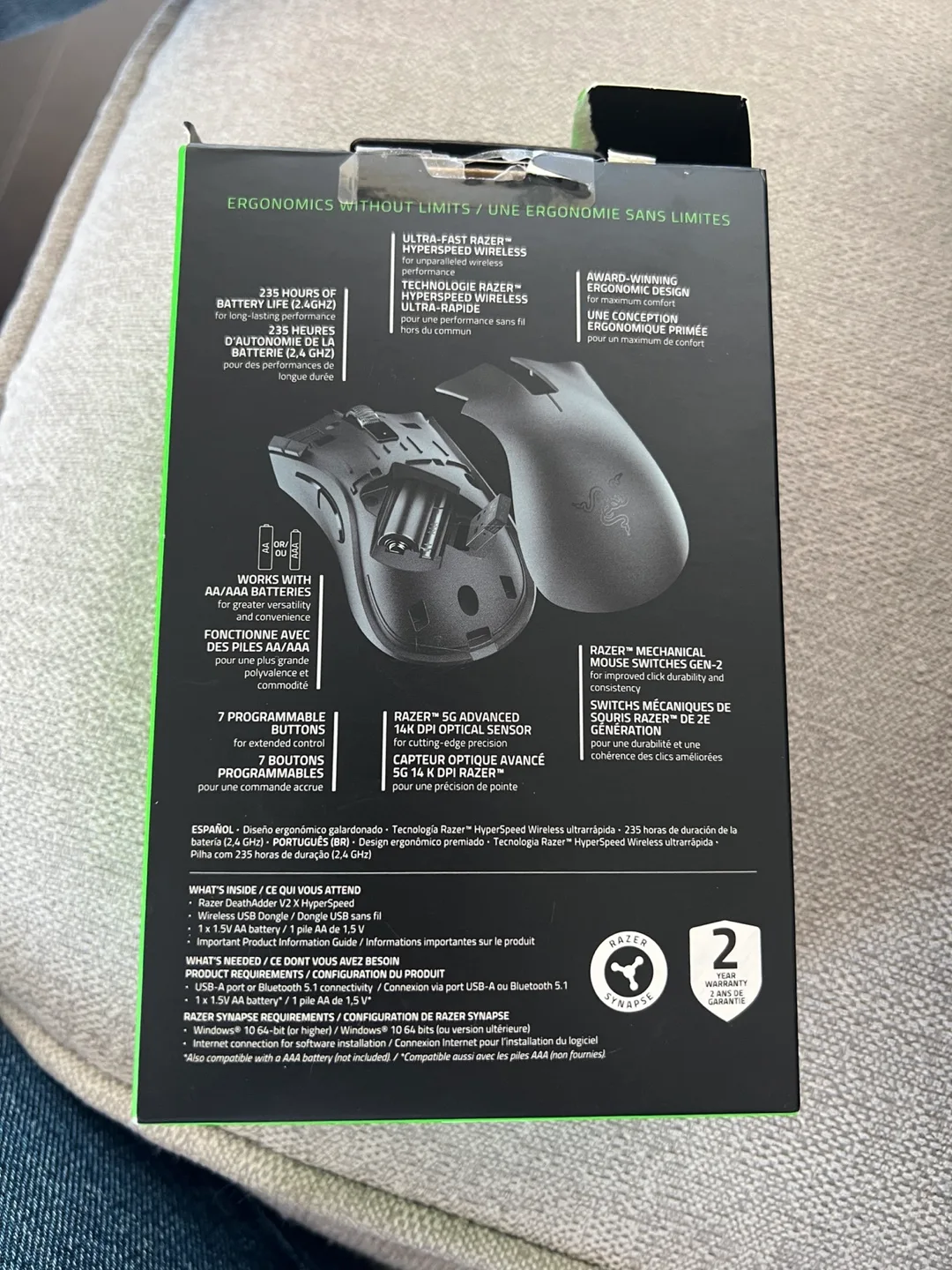 Razer DeathAdder V2 X Hyperspeed Wireless Gaming Mouse image indicator(2)