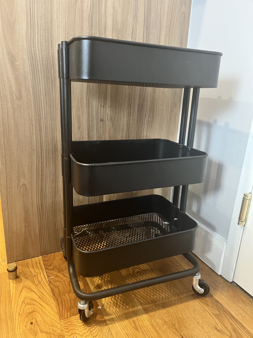 Black 3-Tier Rolling Cart - photo 2