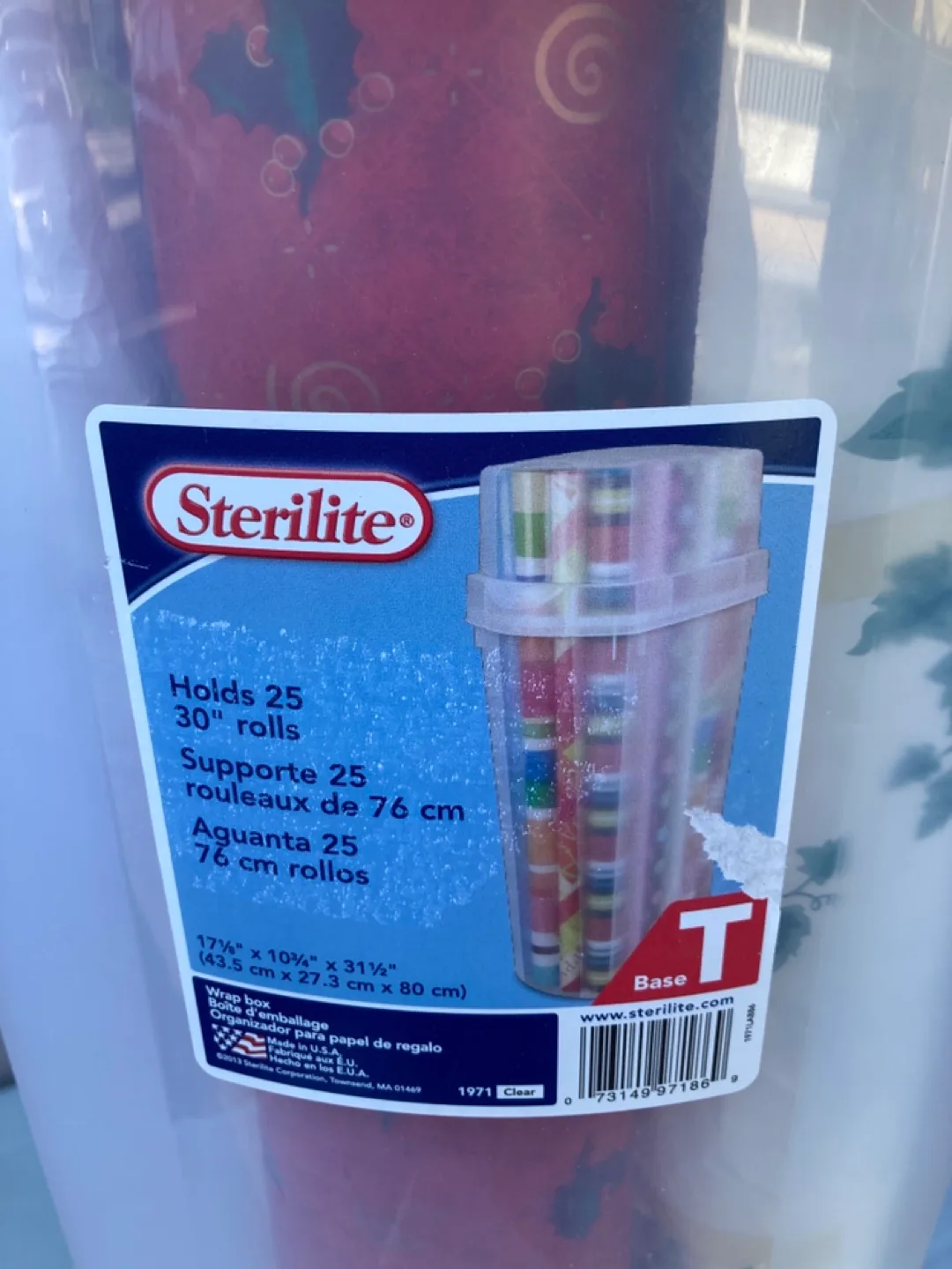 Sterilite Wrap Storage Container with Christmas Wrapping Paper thumbnail