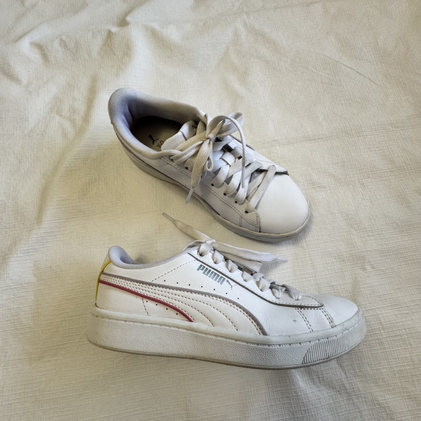 Women's Puma Smash Platform Sneakers - White - Size 5