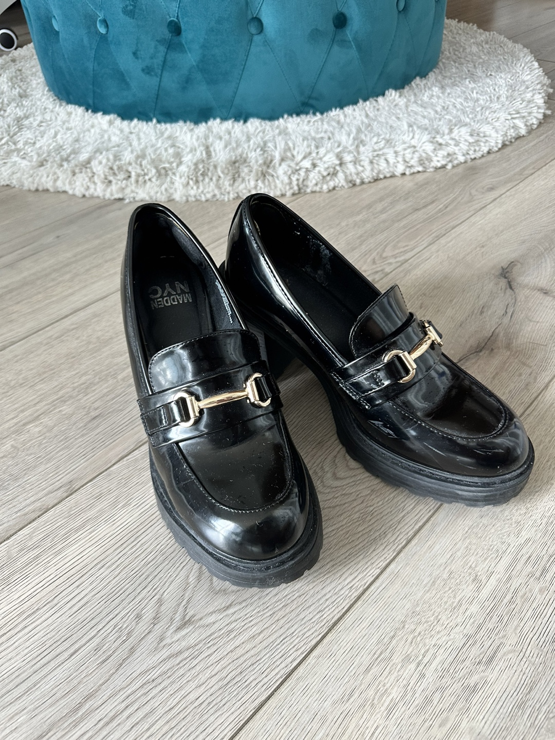 Madden NYC Black Patent Leather Platform Loafers - photo 2
