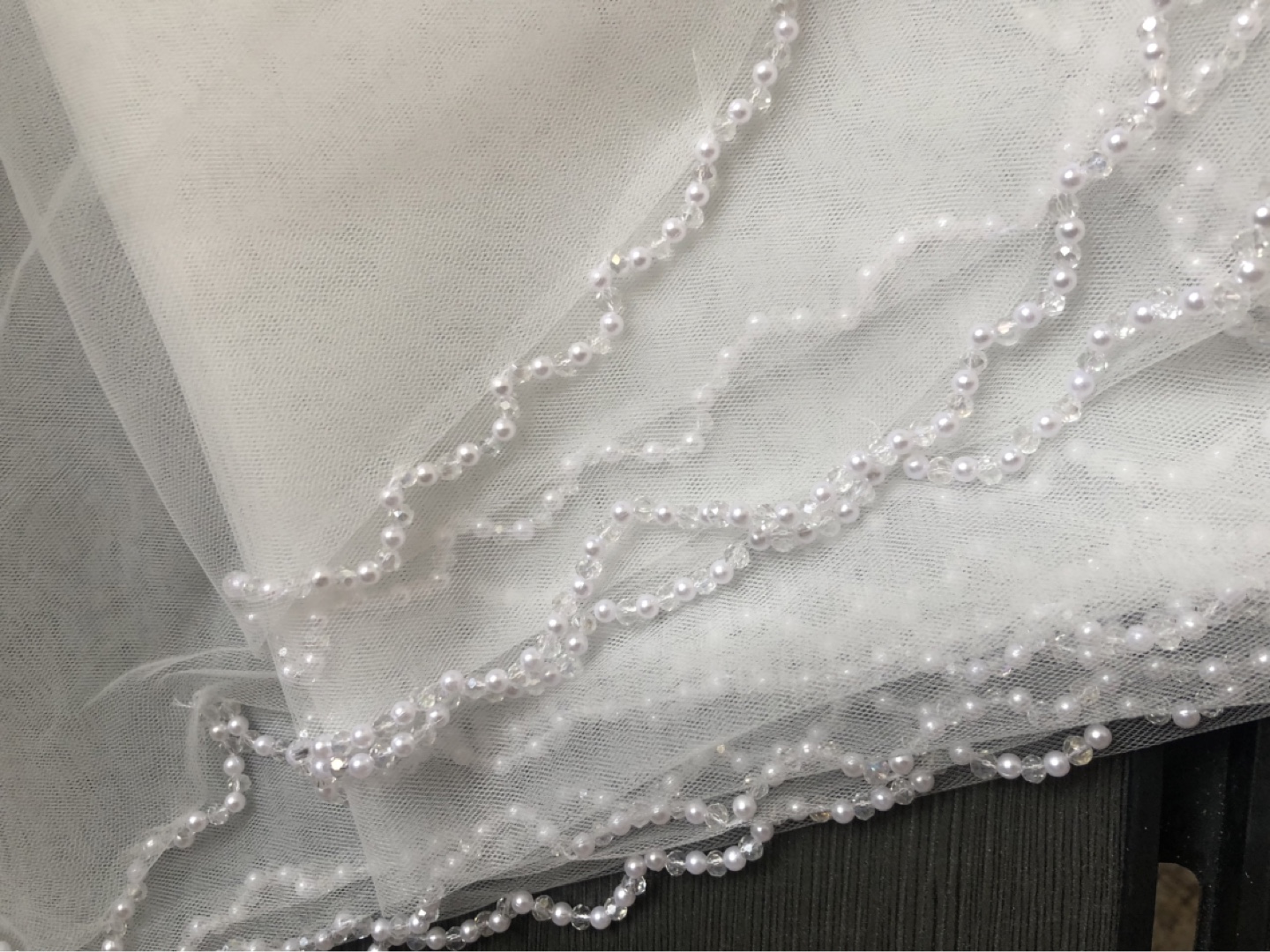 Wedding Veil with Pearl Accents - photo 2