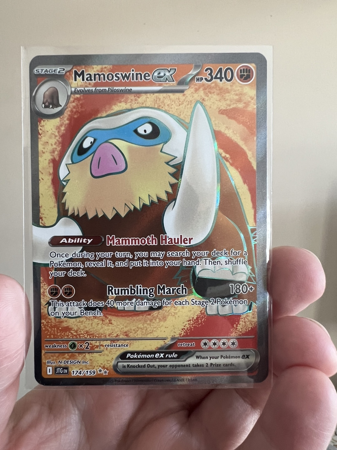 Pokemon Card - Mamoswine EX 174/159 - photo 3