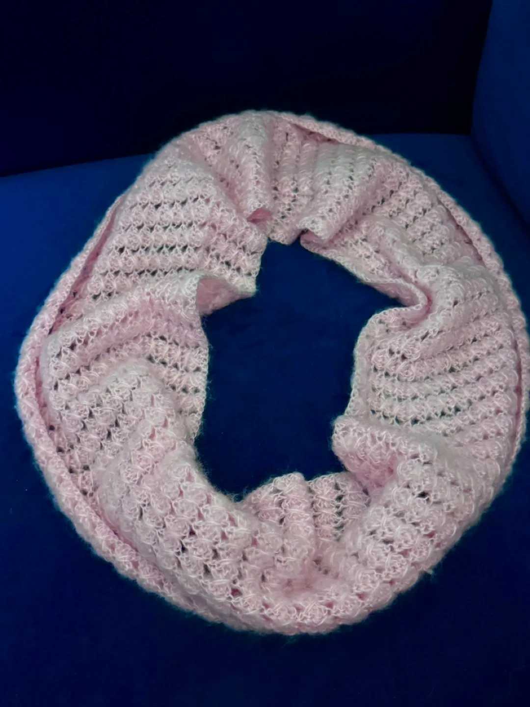 Soft Pink Knit Infinity Scarf thumbnail