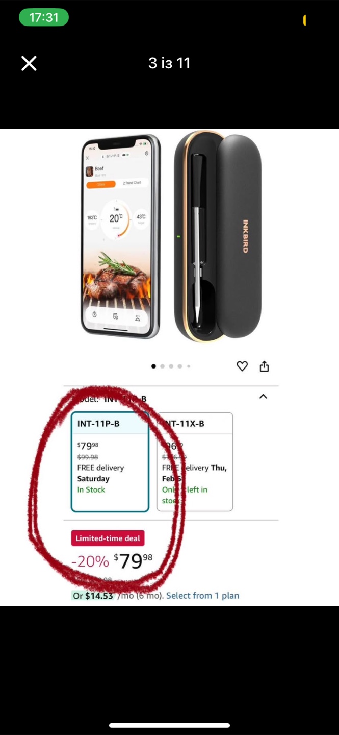 INKBIRD Smart Meat Thermometer - INT-11P-B - photo 2