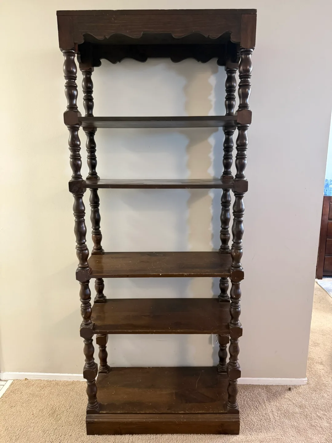 Vintage Wooden 5-Shelf Shelving Unit thumbnail