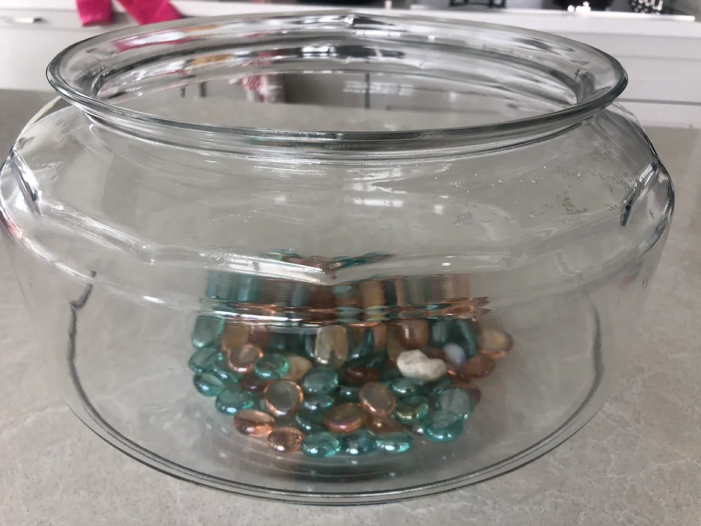 Large Glass Bowl with Decorative Stones image indicator(2)