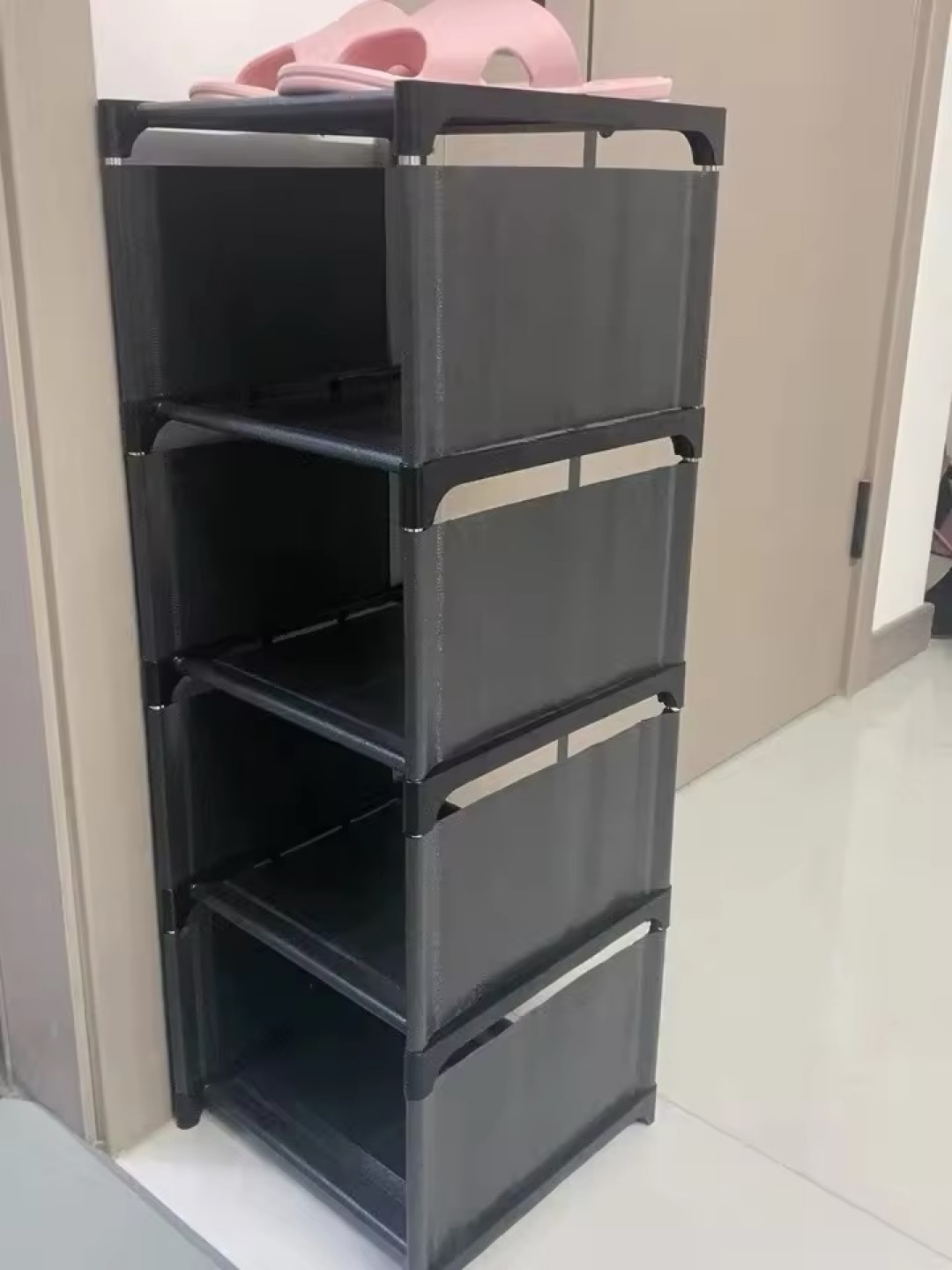 8-Tier Black Fabric Shoe Rack Organizer, NEW - photo 3