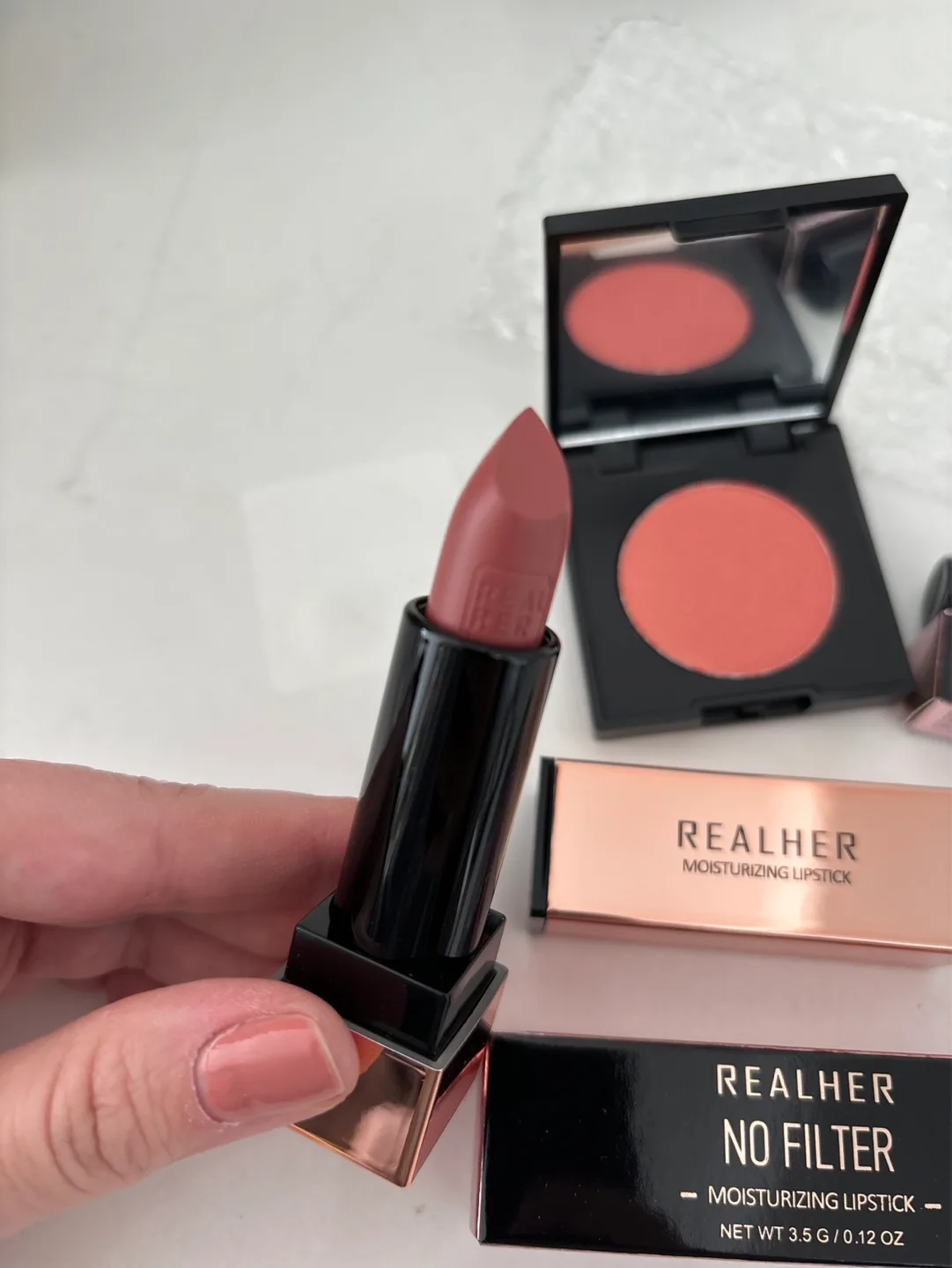 Realher Makeup Bundle: Blush, Lipstick, Brow Gel image indicator(3)