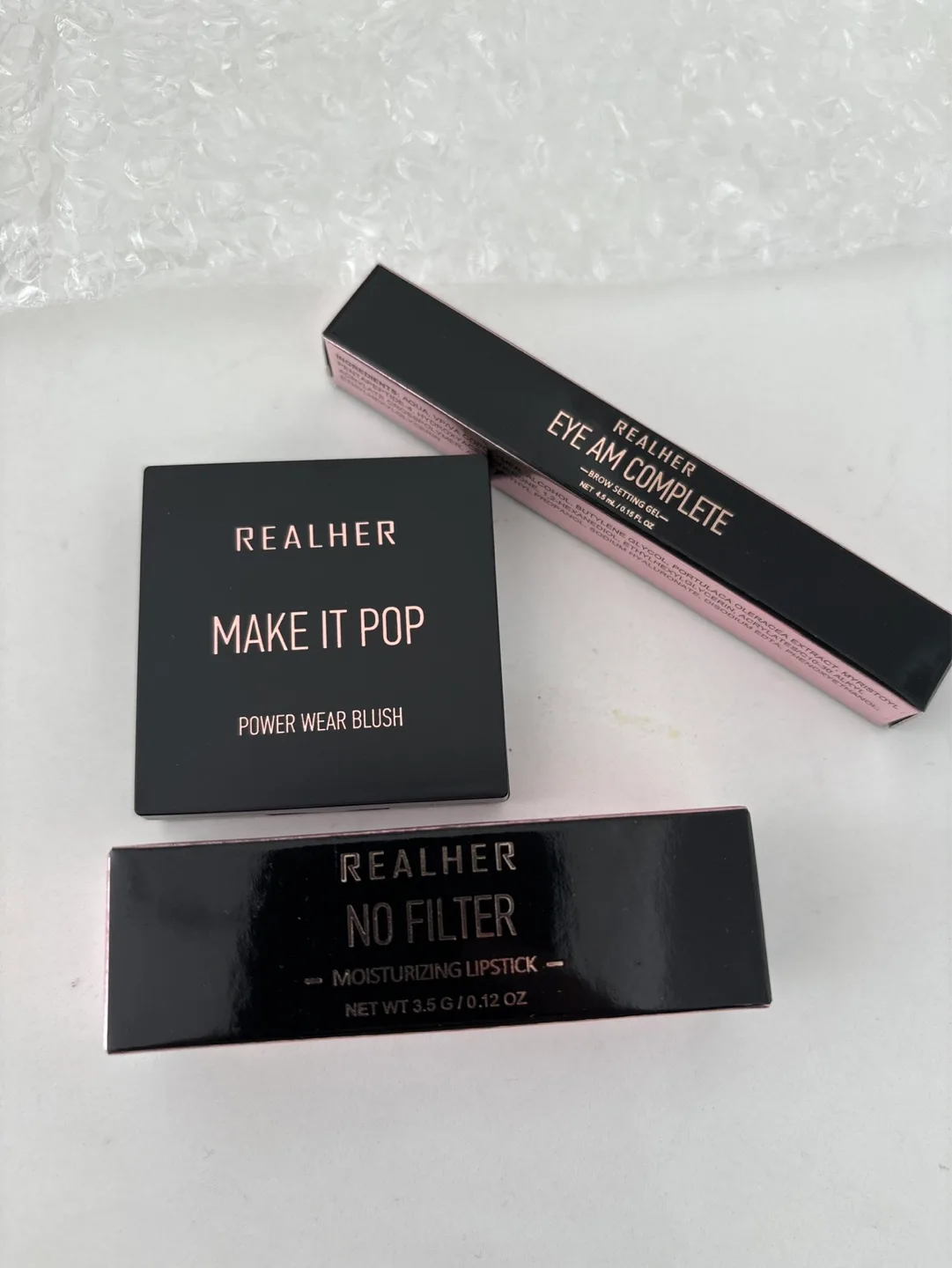 Realher Makeup Bundle: Blush, Lipstick, Brow Gel image indicator(5)