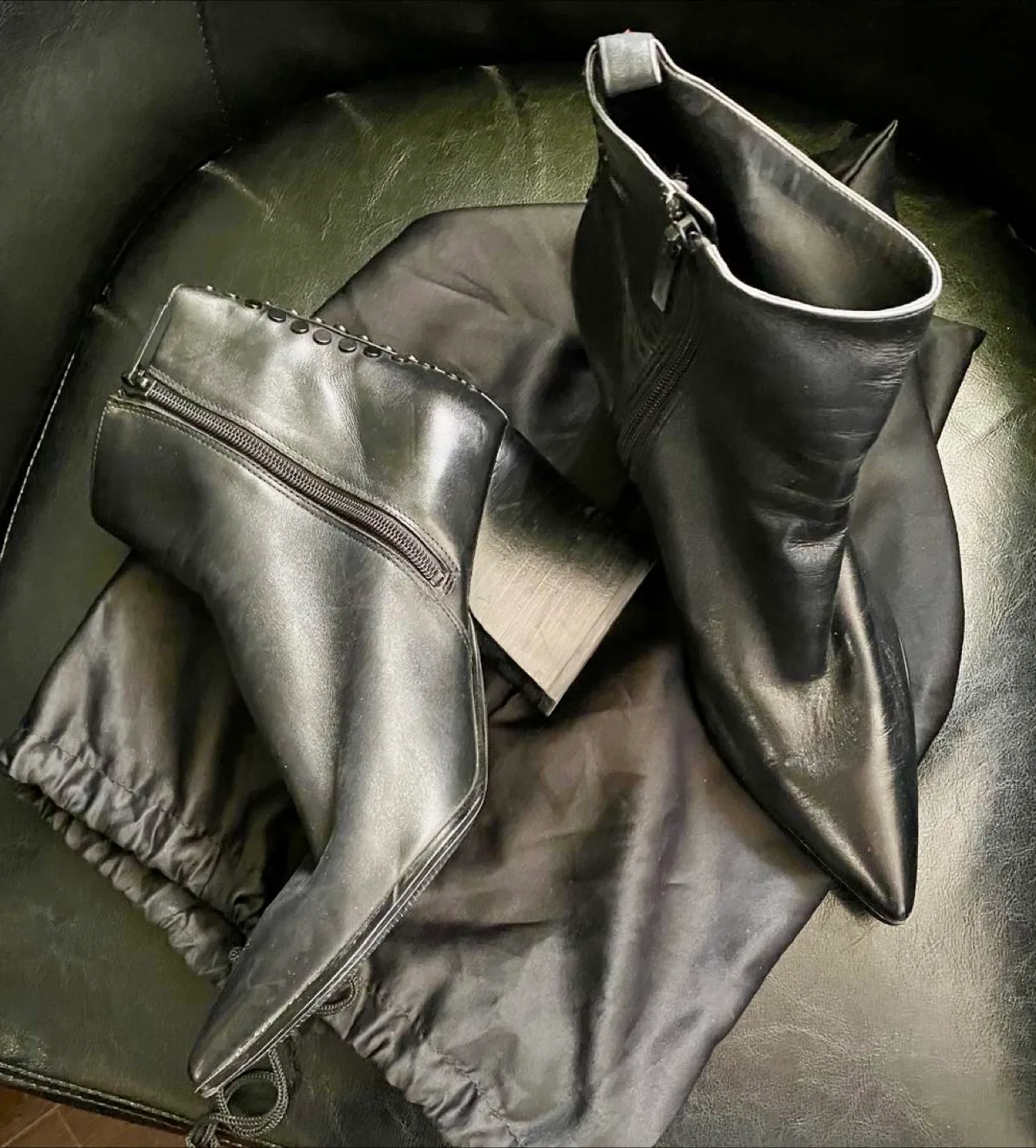 Black Leather Ankle Boots image indicator(2)