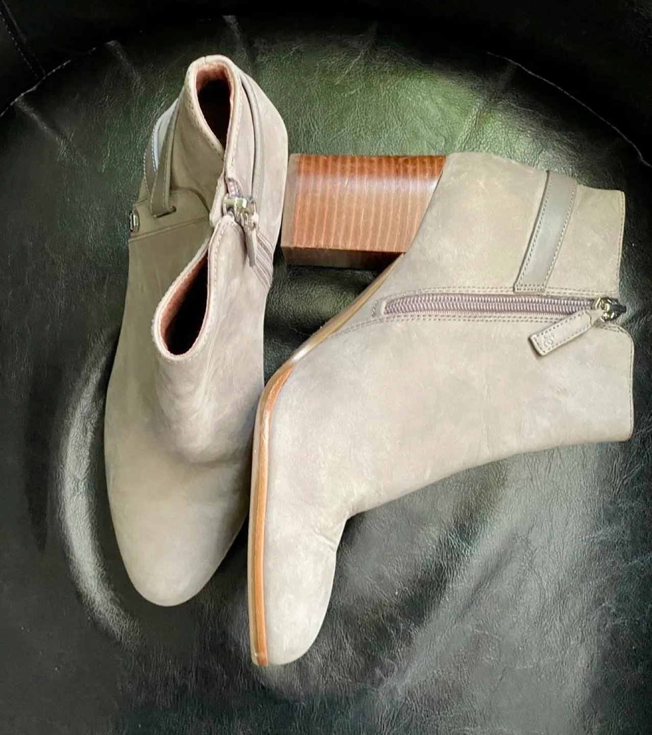 Suede Ankle Boots with Block Heel thumbnail