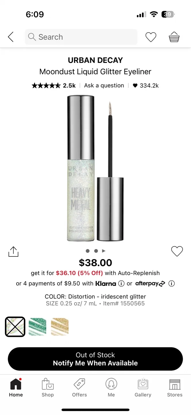 Urban Decay Heavy Metal Glitter Eyeliner - Distortion image indicator(4)