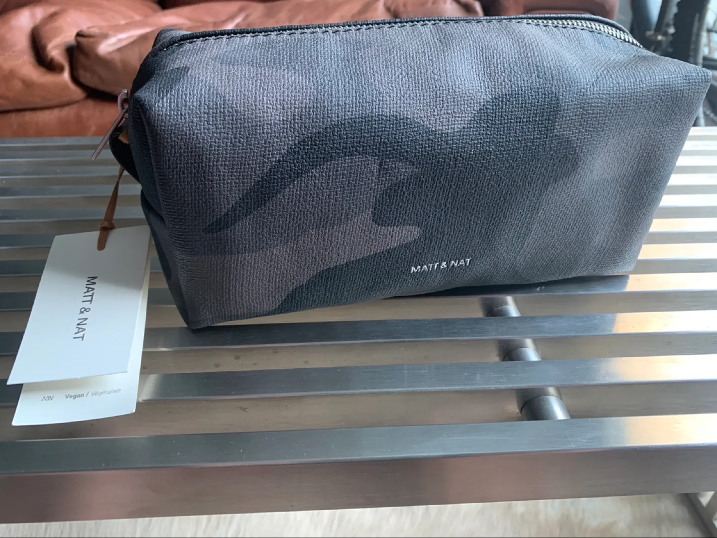 Matt & Nat Vegan Leather Camo Print Travel Cosmetic Bag thumbnail