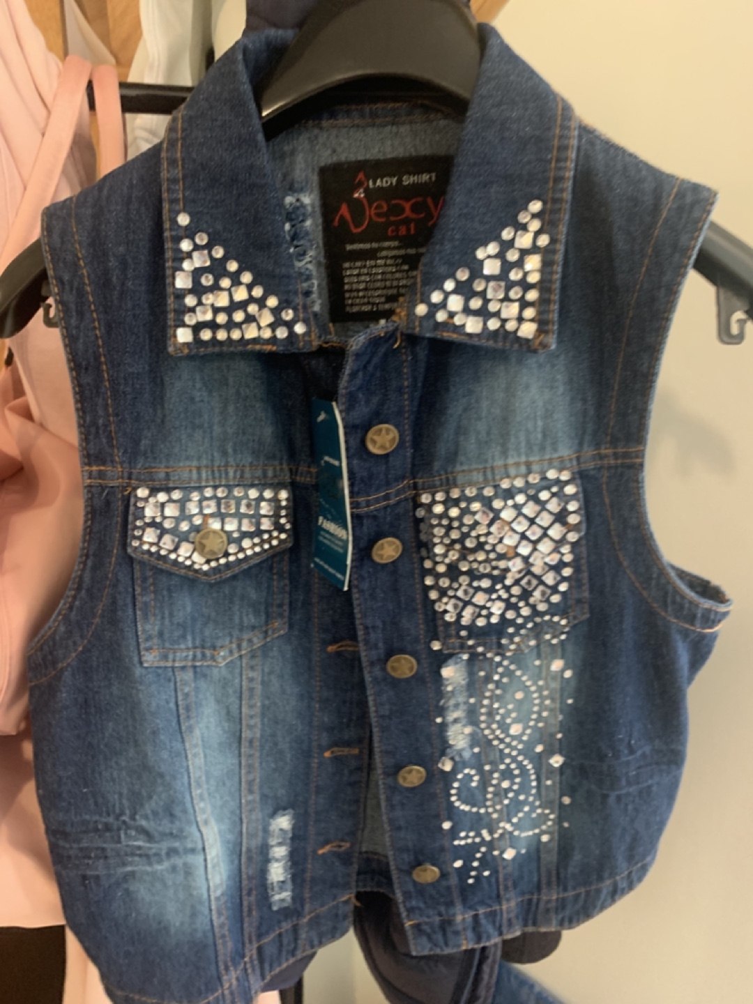 Sexy Cat Denim Vest - Size Medium - photo 3
