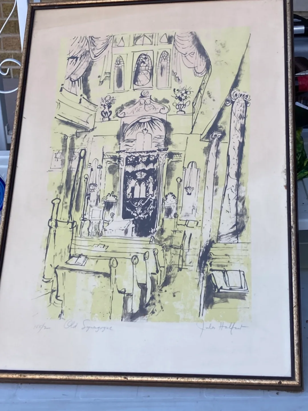 Jules Halfant Signed & Numbered Lithograph - Old Synagogue thumbnail