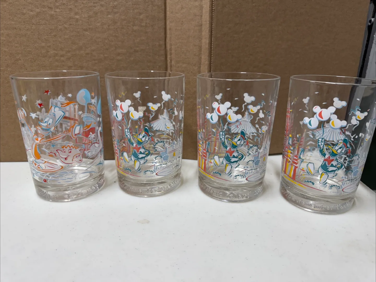 25th anniversary Walt Disney glass cups set of 4 thumbnail