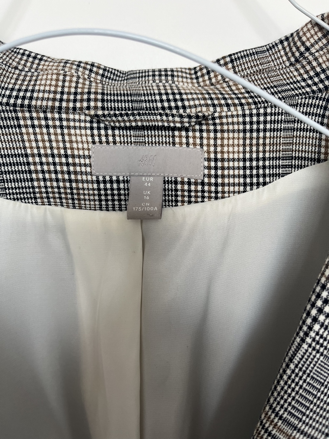 H&M Brown and Beige Plaid Blazer Size 16 - photo 2