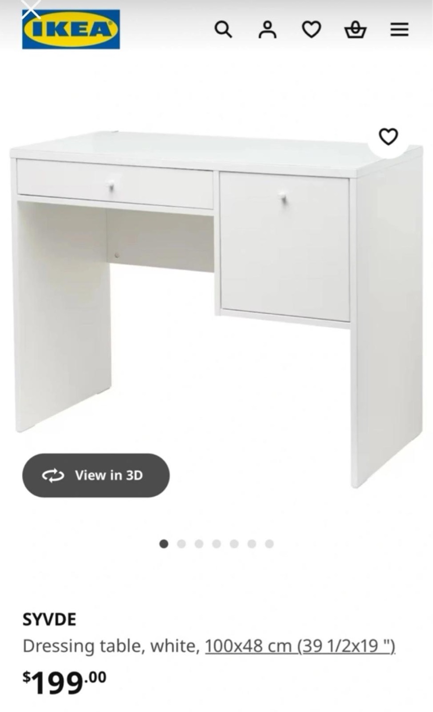 IKEA SYVDE Dressing Table - White | Karrot