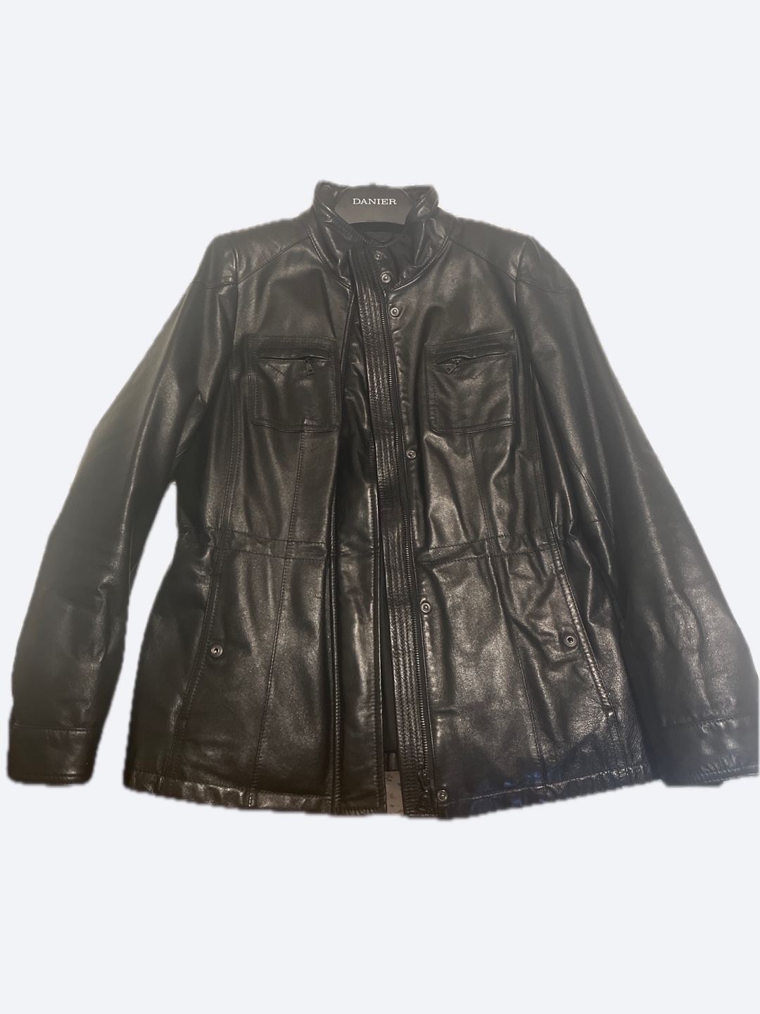 Danier Black Leather Jacket - Size XS/TP