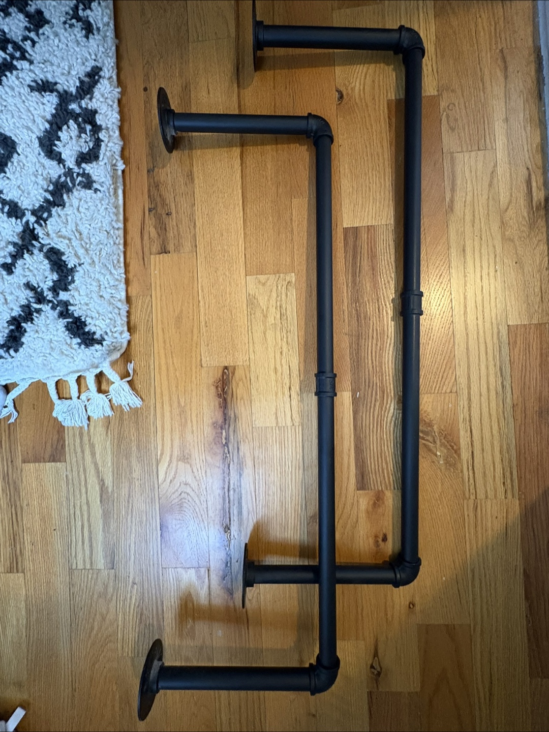 Set of Two 36" Black Pipe Wall Mounted Clothes Racks - photo 2