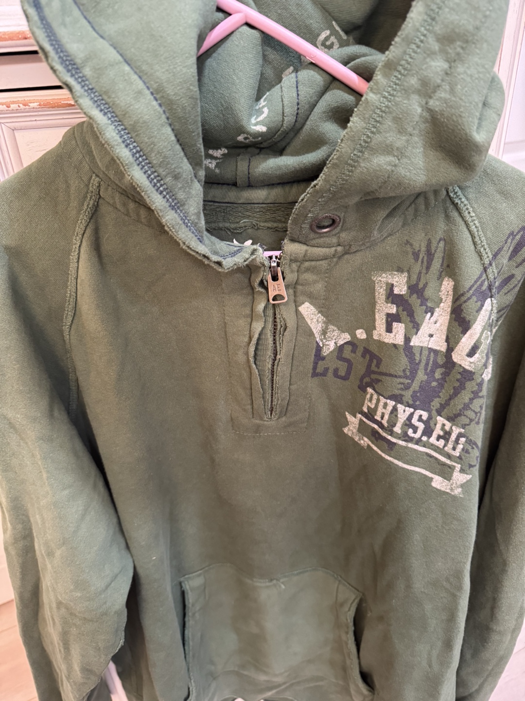Men's American Eagle Outfitters Green Hoodie - photo 4