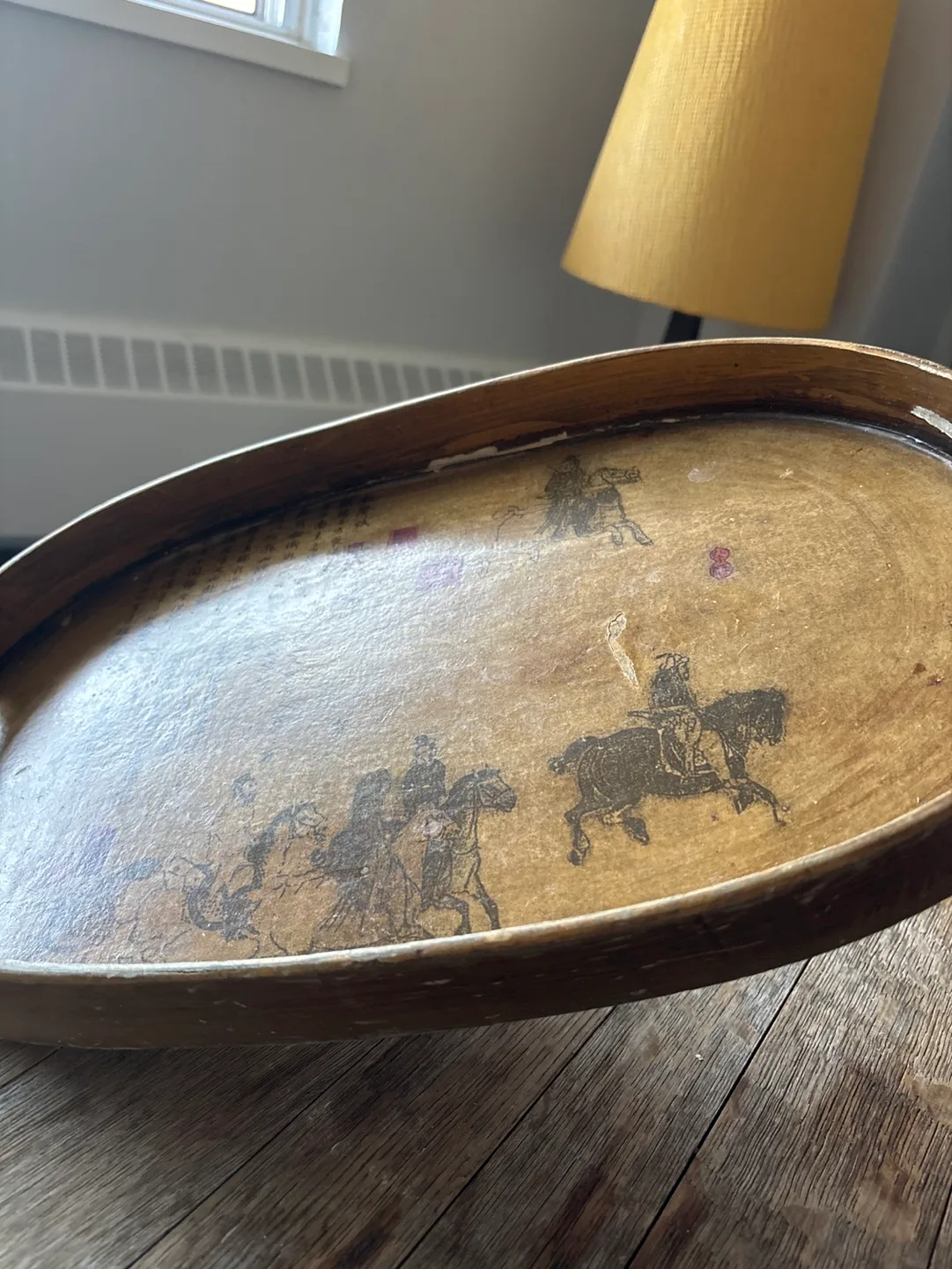Vintage Asian-inspired Serving Tray with Horse Design thumbnail