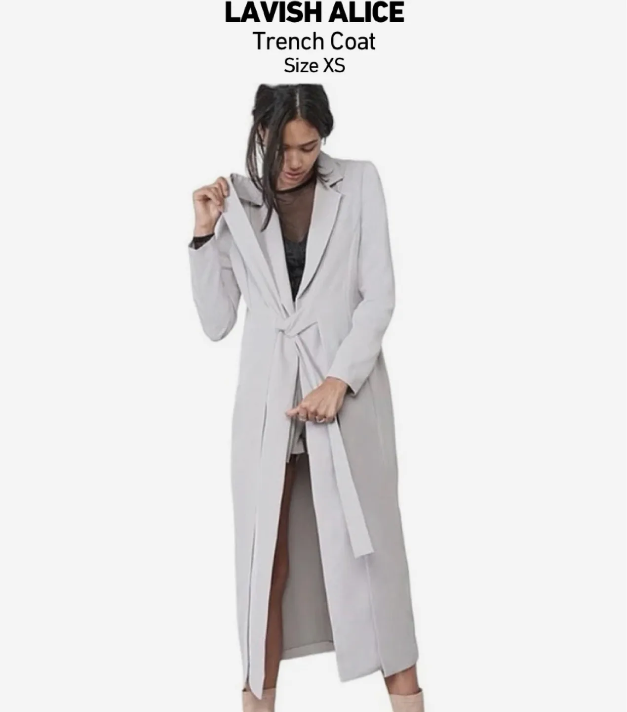 🌷 Lavish Alice Sage Green Trench Coat 💚 image indicator(7)