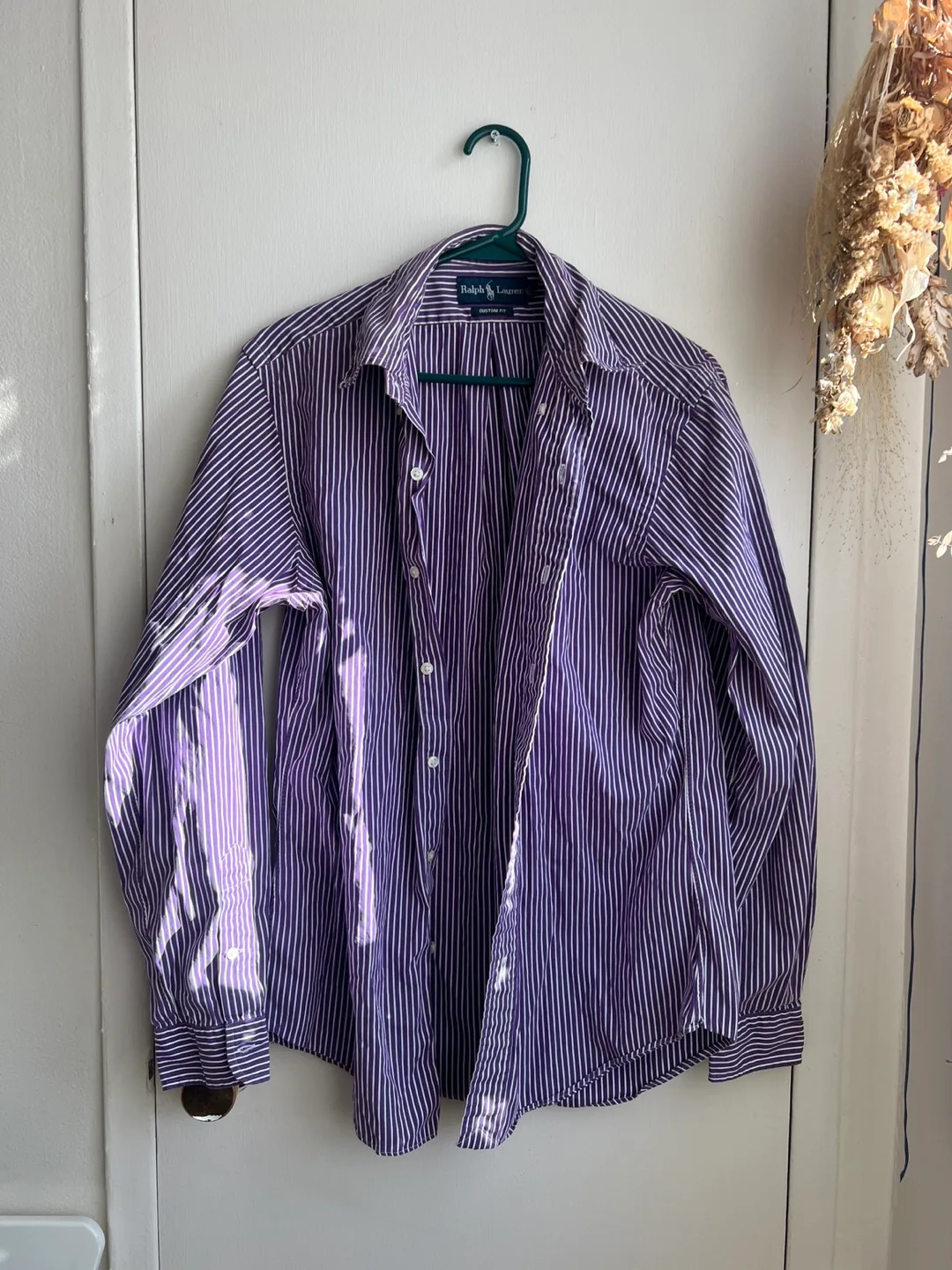 Ralph Lauren Purple Striped Dress Shirt thumbnail