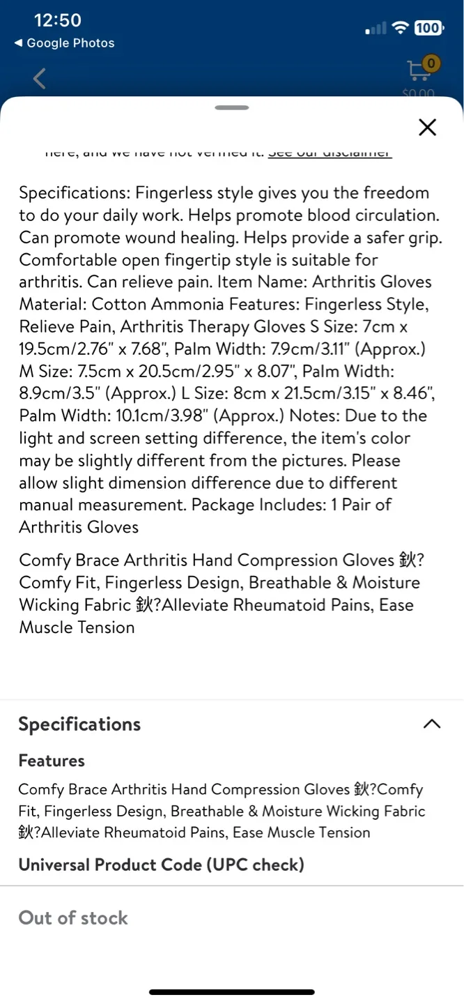 Arthritis Gloves - Medium size image indicator(9)