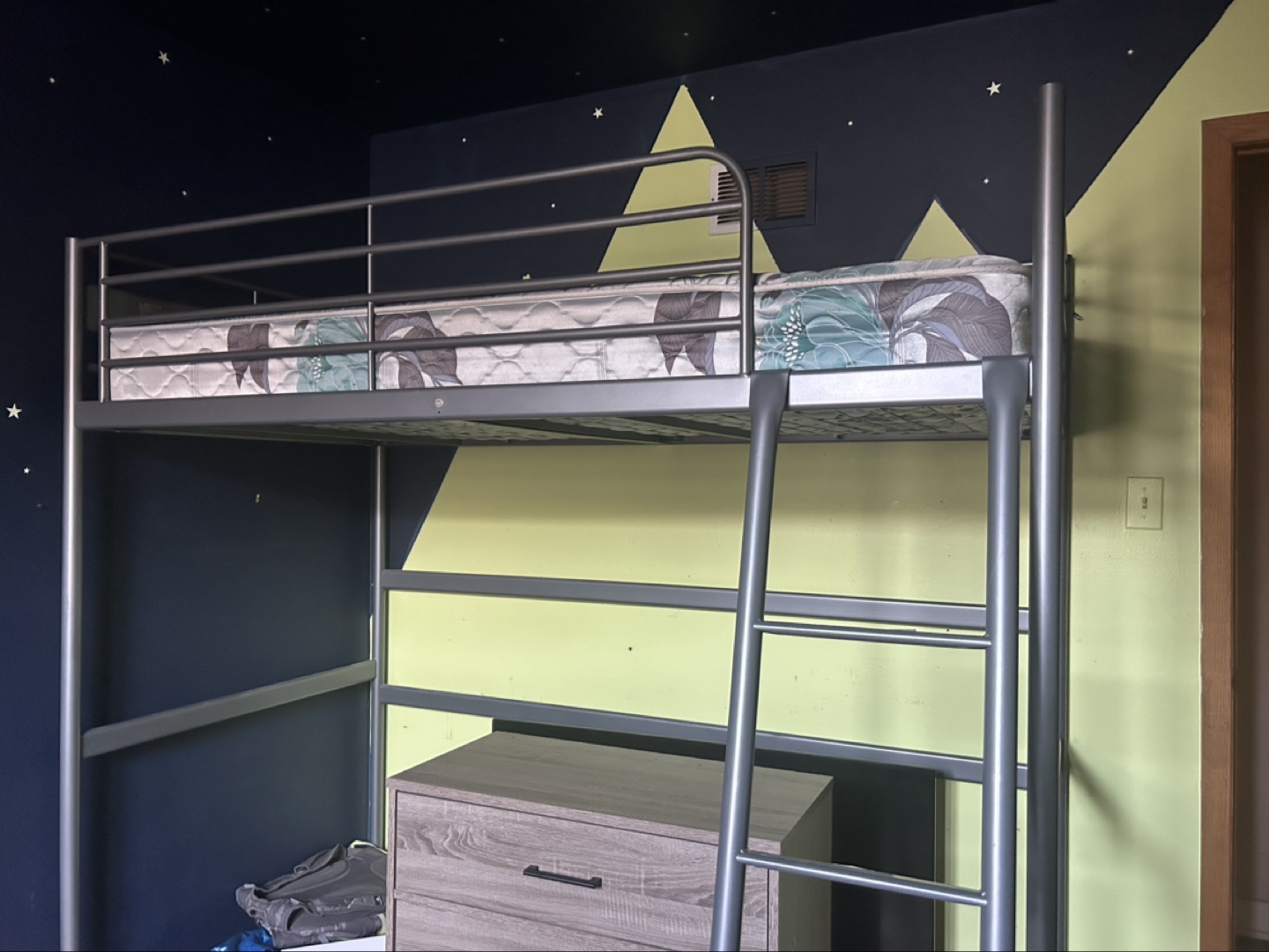 Twin-size Metal Loft Bed Frame