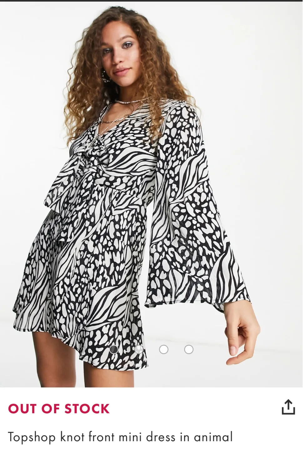 NWT Topshop Knot Front Mini Dress thumbnail